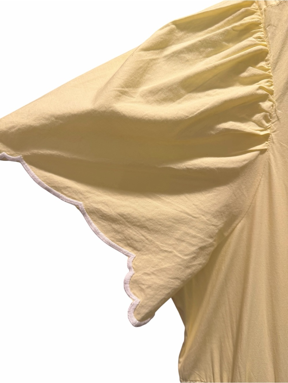Anthropologie Somerset Yellow Tiered Midi Dress w/Embroidery. Medium NWT - Picture 5 of 9